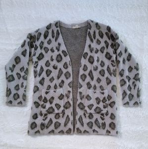 Lovestitch Fuzzy Leopard Cardigan